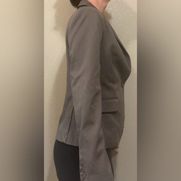 Express Editor Taupe Long Sleeve One-Button Blazer Suit Jacket Women’s Size 8 - Picture 9 of 13